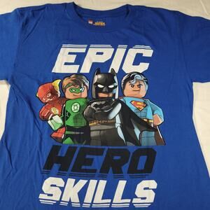 Lego DC Superheros Crew Neck Short Sleeve T-Shirt Youth Boys Size XL Blue
